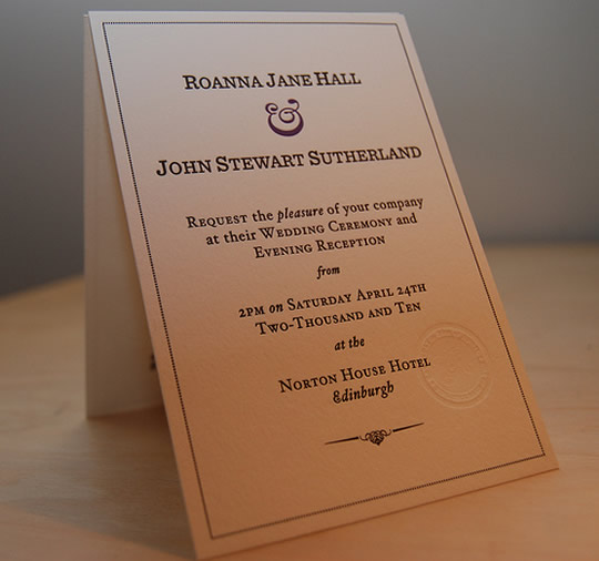 John & Ro’s wedding invite