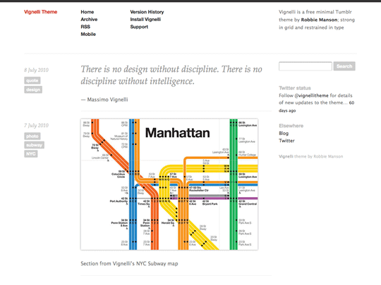 Vignelli theme screenshot